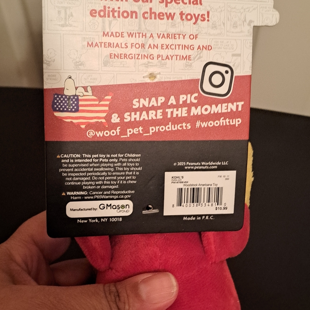 Peanuts Dog Toy NWT - Picture 4 of 4